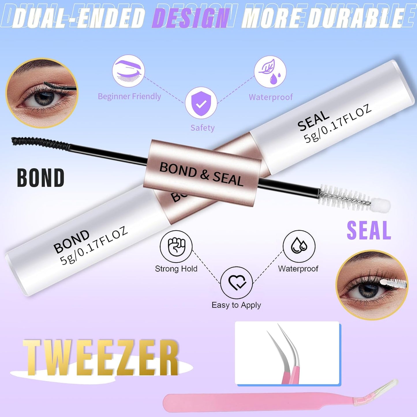 Natural Lash Clusters Wispy Cluster Eyelash Extensions Spiky Individual Lashes 8-17mm LC Curl Manga Eyelash Clusters with Lash Bond and Seal Soft Lashes Clusters Kit(132Pcs)-FemmiqueWomen