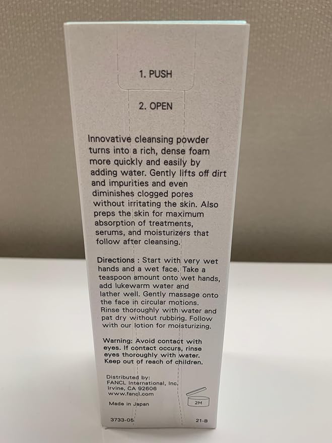 FANCL Facial Cleansing Powder - Japanese Facial Cleanser, Face Wash, Luxurious Foaming Lather, Hydrating, Preservative Free, Clean Skincare for Sensitive Skin [US Exclusive Edition]-FemmiqueWomen