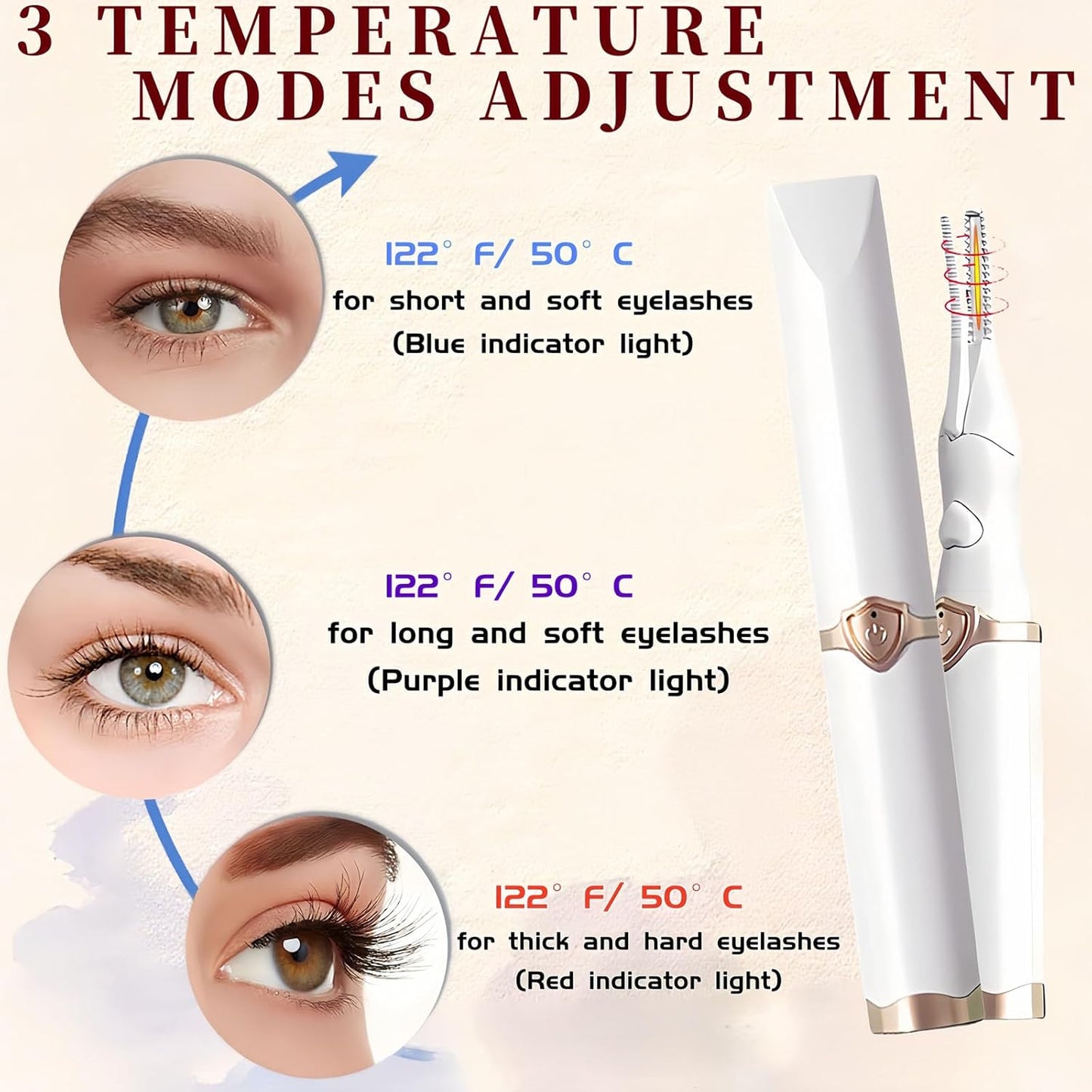 Heated Eyelash Curler - 2 in 1 Clip-Type Eyelash Curlers - Electric Eyelash Curler Rechargeable for 24H Long Lasting, 3 Heating Modes, 8S Fast Heating, Makeup Tool Gifts for Women Girls, White-DA-FemmiqueWomen