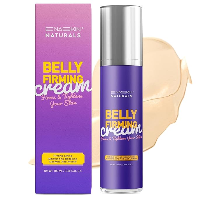 Belly Firming Cream: B Flat Skin Tightening Cream , Cellulite & Stretch Mark Reduction & Tummy Hips Cream & Body Firming for Stomach & Thighs & Arms – 3.38 Fl Oz-FemmiqueWomen