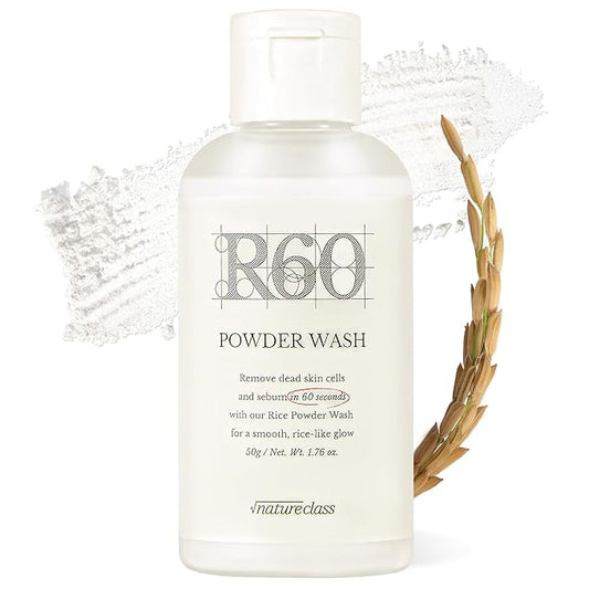 R60 Rice Enzyme Powder Face Wash Cleanser – Exfoliating, Deep Cleansing, Removes Pore Impurities for Soft Radiant Skin, Korean Skincare1.76oz-FemmiqueWomen