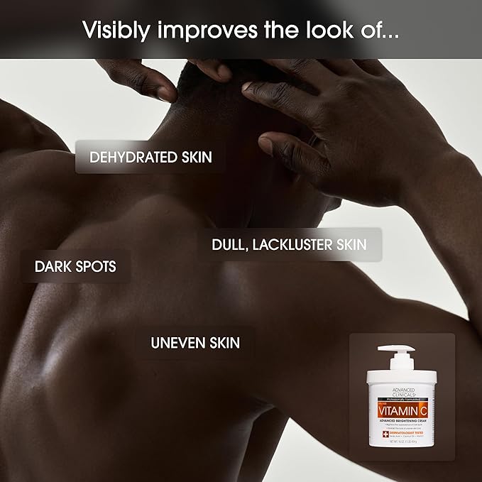 Advanced Clinicals Vitamin C Cream Visibly Brightening Body Lotion | Vitamin C Moisturizer Skin Care Body Cream For Women & Men Visibly Improves Look Of Dark Spots & Uneven Skin Tone, W/Travel Size-FemmiqueWomen