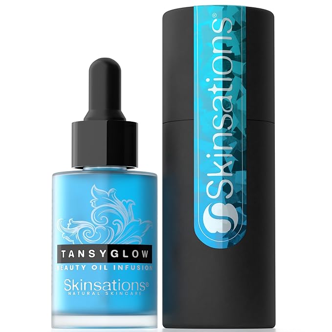 Skinsations - Balancing Face Oil Infusion - TANSY GLOW - Soothing and Calming, Skin Regenerative, Hydrating, Anti-Aging Skin Care - Blue Tansy, Neroli Oil, Chamomile, Moringa Oil, Vitamin C, Vitamin E-FemmiqueWomen