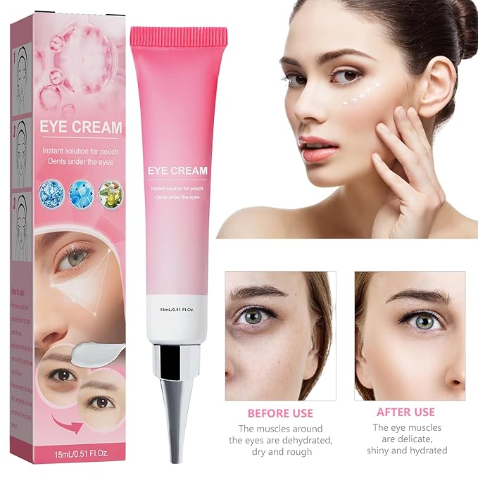 Instant Under Eye Cream, Ream For Eye Bags, Moisturizing Eye Cream, Anti-Wrinkle Eye, Brightening Eyes Tightener Cream, Helps To Instantly Reduce The Puffy Eye Look（2pcs）-FemmiqueWomen