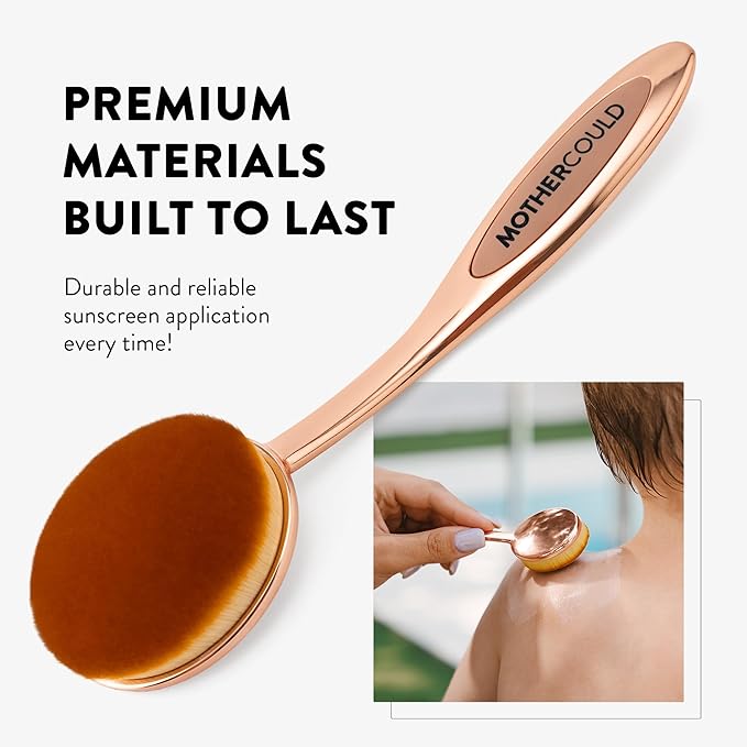 Premium Sunscreen Brush Set – Kids & Baby Sunblock Applicator with Metal Handles, Travel Bag, 2 Brushes, 2 Caps, & Cleaning Mat – Rose Gold – Mess-Free Sun Care (2 Pack) (Rose Gold)-FemmiqueWomen