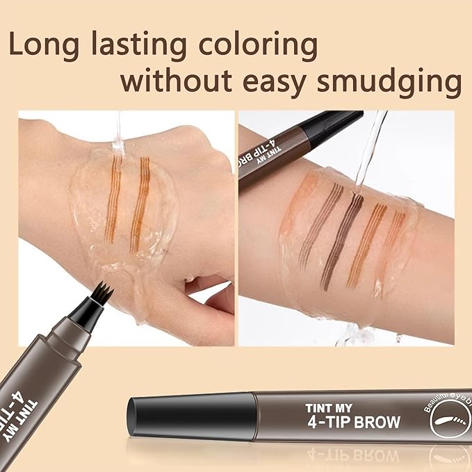 2025 Upgraded Magic Eyebrow Pencil for Women, Long-Lasting Ultra-Fine Tip Waterproof Eye Brow Pencils with 4 Fork, Smudge-Proof Natural Brow Makeup for Women - Light Brown-FemmiqueWomen