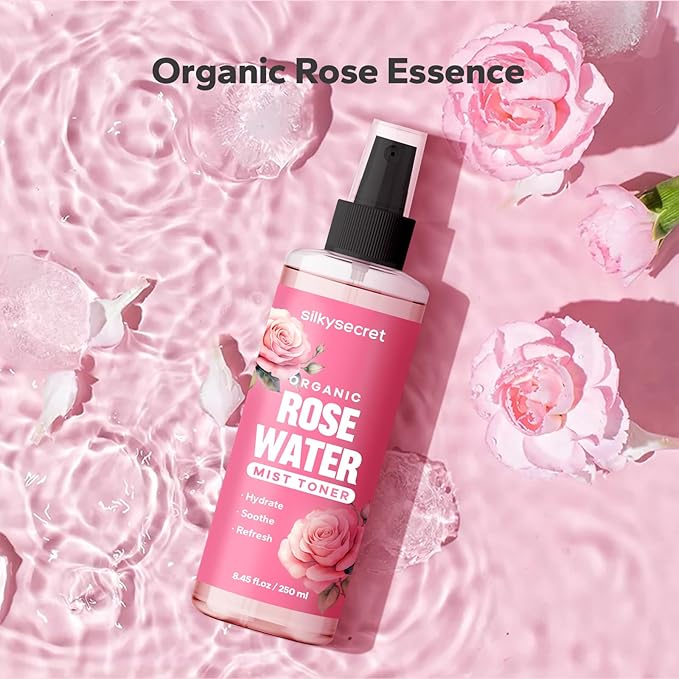 Organic Rose Water Spray (8.45 Fl Oz), Rosewater Spray for Face & Hair, Rose Water for Skin Care-FemmiqueWomen