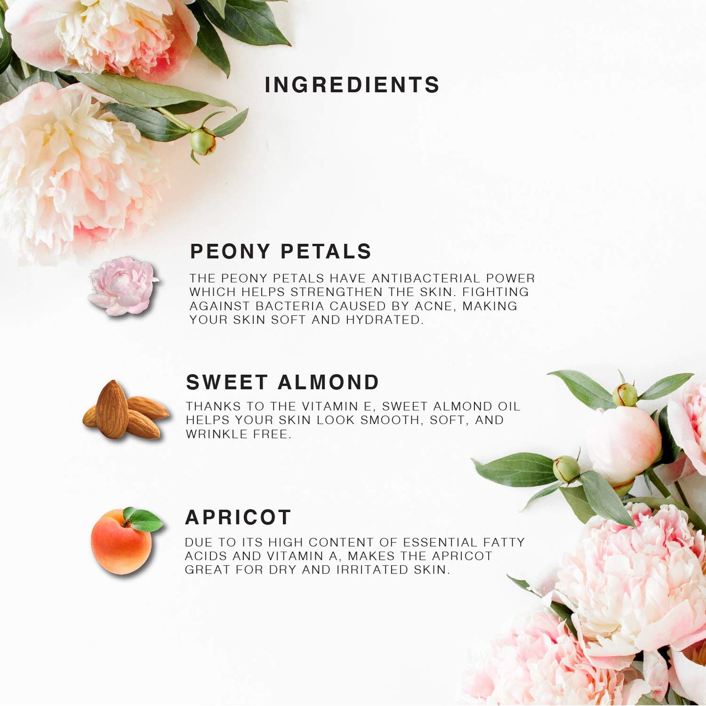 Peony Multi-Use Oil for Face, Body and Hair - Organic Blend of Apricot, Vitamin E Sweet Almond Oil for Dry Skin, Rose Petals & Bergamot Essential Oil - 4 Fl Oz-FemmiqueWomen