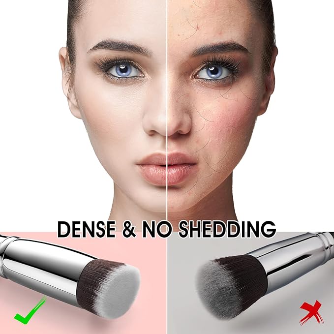 Flat Top Kabuki Foundation Brush, EIGSHOW Premium Makeup Brush for Liquid, Cream, and Powder - Blending, Buffing, Stippling, Flawless Application (F624)-FemmiqueWomen
