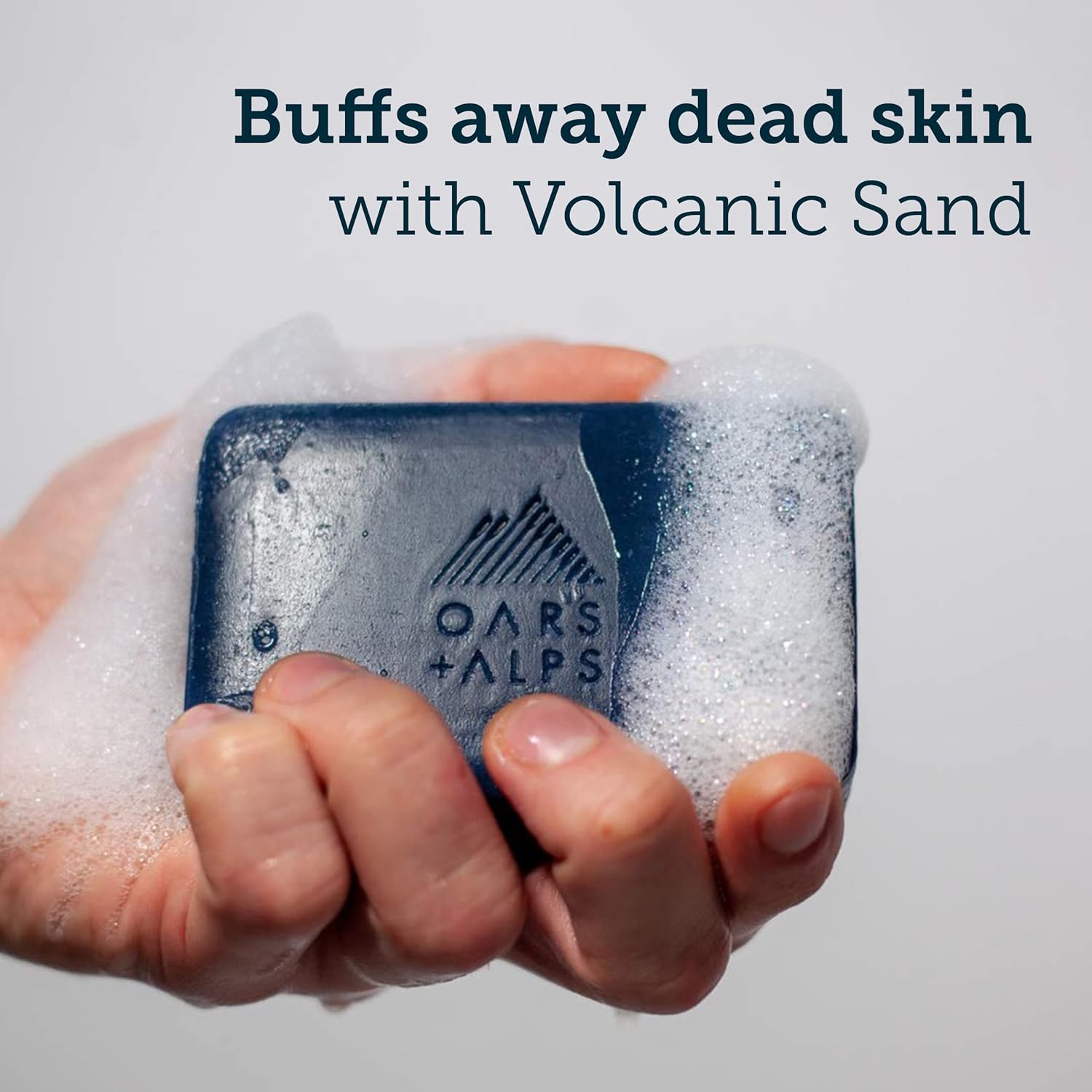 Oars + Alps Blue Charcoal Exfoliating Bar Soap for Men, Deep Cleaning & Exfoliating Soap, Dermatologist Tested & Made with Natural Clean Ingredients, All Skin Types, Travel Size, 1pk, 6oz-FemmiqueWomen