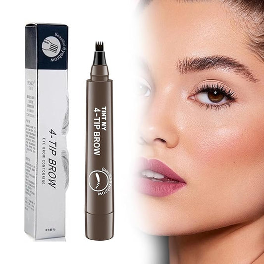 2025 Upgraded Magic Eyebrow Pencil for Women, Long-Lasting Ultra-Fine Tip Waterproof Eye Brow Pencils with 4 Fork, Smudge-Proof Natural Brow Makeup for Women - Dark Brown-FemmiqueWomen