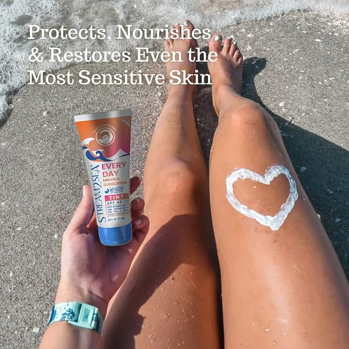 SPF 45 Every Day Tint Mineral Sunscreen | 2.5 Fl Oz Biodegradable, Paraben Free & Reef Safe | Non-Greasy Tinted Sunscreen For Face & Body Protection Against UVA & UVB-FemmiqueWomen