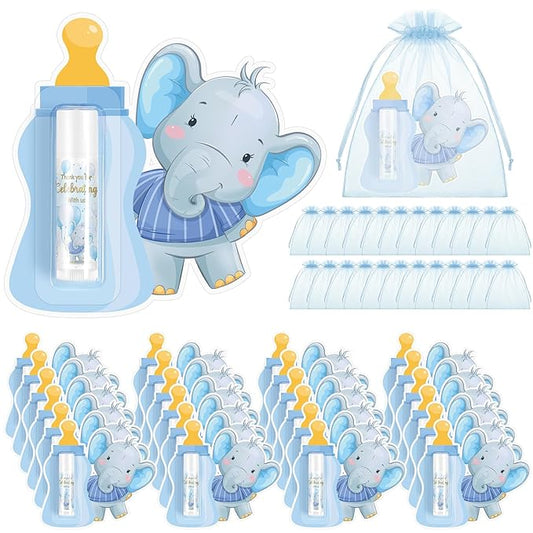 24 Set Baby Shower Lip Balm Bulk Baby Shower Party Favors Baby Shower Gifts for Guests Elephant Themed Decorations Natural Flavored Lip Moisturizer Lip Care Products for Girls Women Kids-FemmiqueWomen