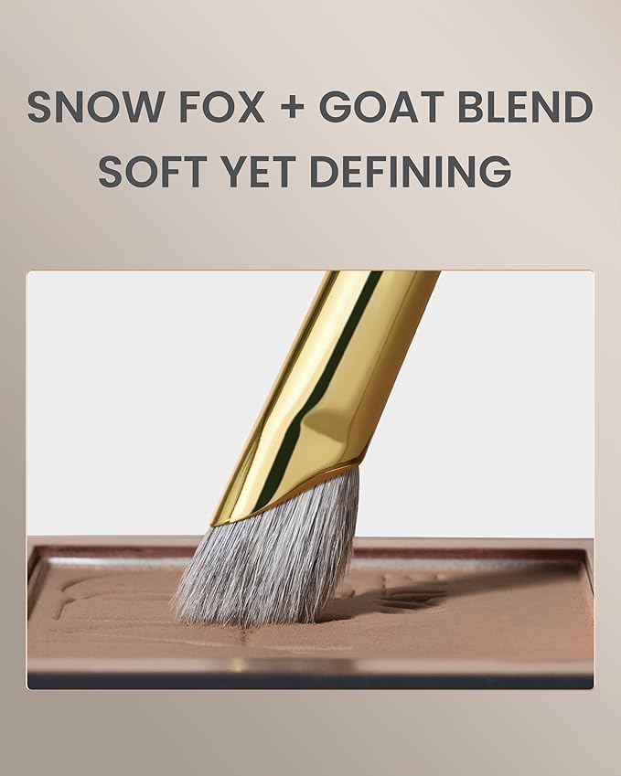 Desert Oak Series Pro Nose Sculptor - Arctic Fluff Hybrid Bristles for Nasal Contouring, Wide Angled Nose Brush, Bubinga Handle (CM 197)-FemmiqueWomen