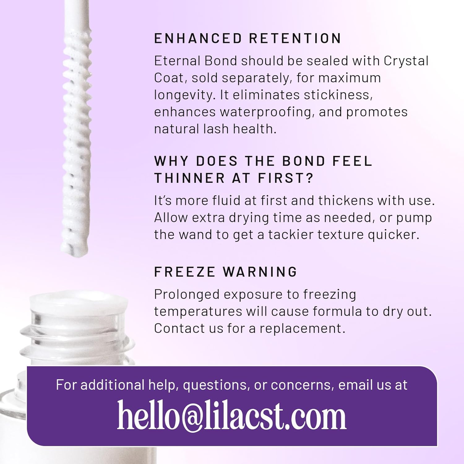 Lilac St - Eternal Bond (Clear) - Lash Cluster Glue - Quick Dry Formula - Mini Mascara Wand Applicator - Strong & Flexible Hold - Waterproof - Sensitive Eyes Safe - Cruelty Free, Vegan, Women Founded-FemmiqueWomen