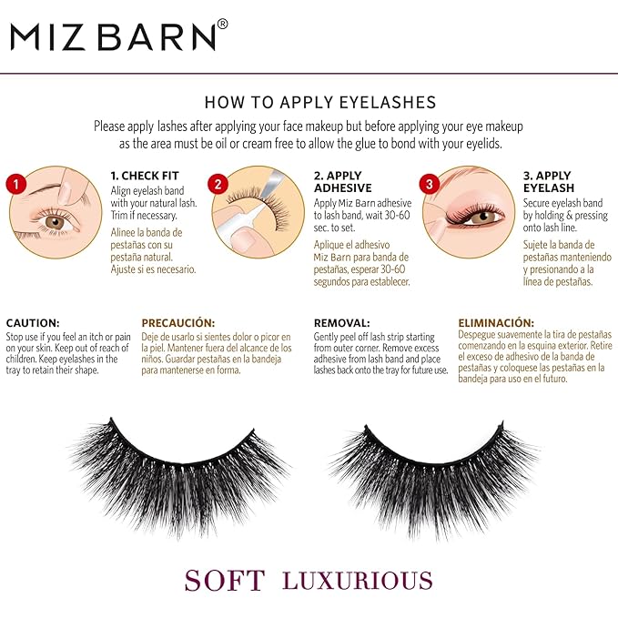Miz Barn Lashes 5 Pairs Cat Eyes Wispy Lightweight Natural 3D Cashmere Soft Long Extension Eyelashes Pack Handmade Luxurious Volume Fluffy False Eyelashes (CF109)-FemmiqueWomen