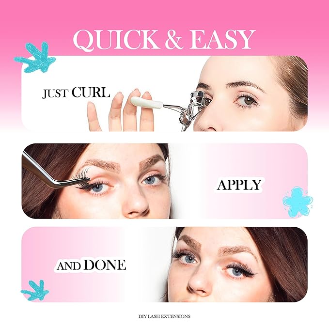 GAQQI Self Adhesive Lash Clusters, No Glue Eyelash Clusters 10-16mm Full & Volume Self Adhesive False Eyelashes, No Band Glueless Lashes-FemmiqueWomen