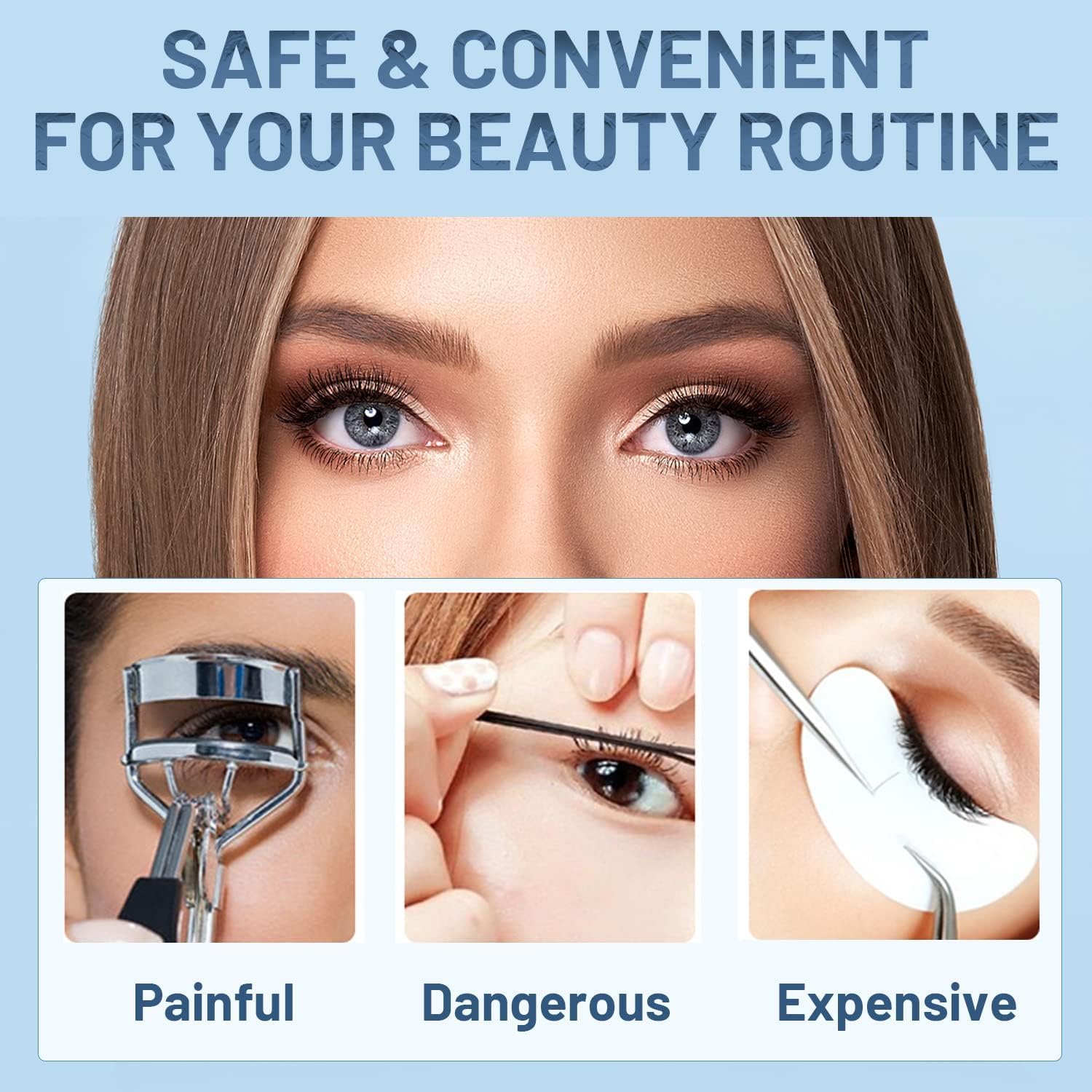 Heated Eyelash Curlers - Heated Lash Curler Best Seller Electric Eyelash Curler Rechargeable for 24H Long Lasting Natural Eyelashes, 4 Heating Modes, 8S Fast Heating, White-FemmiqueWomen