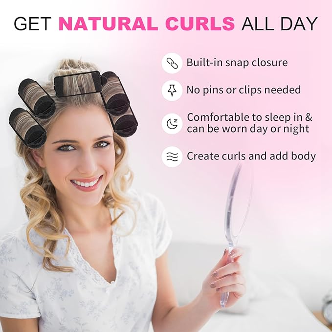 36 Pieces Foam Sponge Hair Rollers - Soft Hair Styling Curlers for Hair Curls (Black, Flexi Rod, 2.8x0.98inch)-FemmiqueWomen