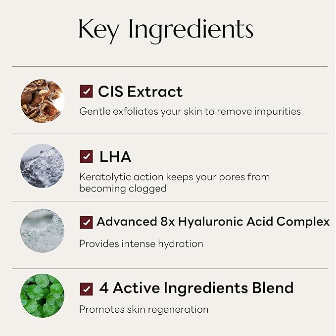 LHA CIS Gel Cleanser - Low pH Korean Facial Wash Skincare for Pore Shrinking, Face Moisturizing, Makeup, Whitehead & Blackhead Remover - 6.76 fl. oz-FemmiqueWomen