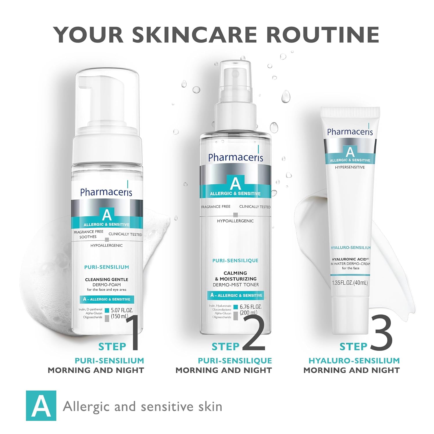 Hyaluronic Acid Water Cream, Moisturizing Face Cream, Hydrates & Soothes, Helps Strengthen Skin Barrier, Lightweight Daily Cream for Dry, Sensitive & Allergy-Prone Skin, HYALURO-SENSILIUM-FemmiqueWomen