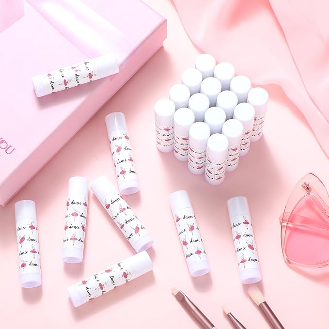 24 Pack Dance Theme Ballet Lip Balms Bulk Moisturizing Lip Balms Back To School Gift Ballet Gifts Lip Balm Christmas Thanksgiving Day Dance Party Thanks Gift for Dancer Girl Woman-FemmiqueWomen