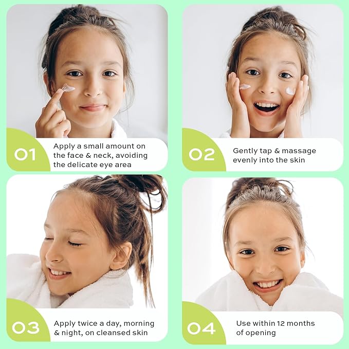 Face Moisturizer with Hyaluronic Acid Face Cream for Kids - Facial Cream & Gentle Moisturizer with Strawberry Extract & Vitamin E - Daily Facial Cream Moisturizer for Dry & Sensitive Skin 50ml-FemmiqueWomen