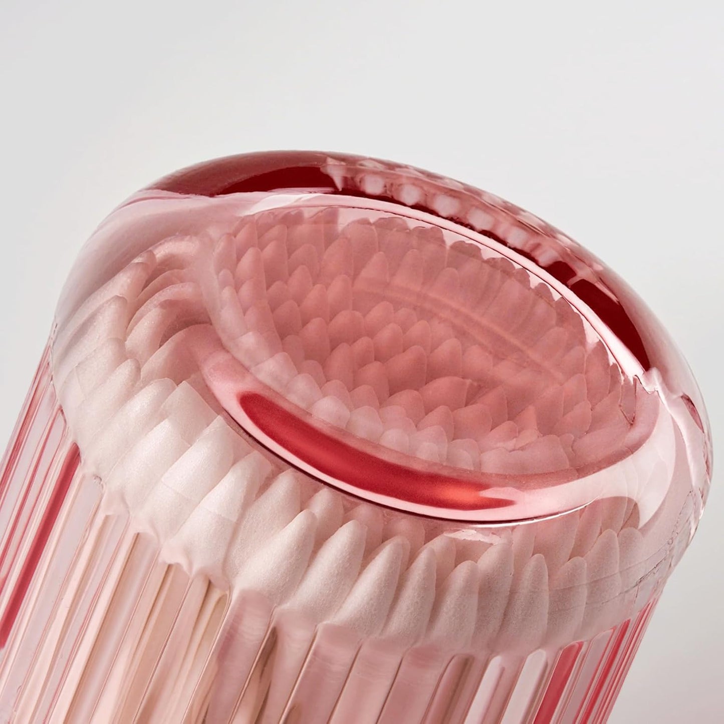 2 Pack Qtip Holders for Bathroom, Clear Glass Apothecary Jars with Lids,Vintage Bathroom Canisters for Cotton Balls,Swabs,Floss Picks,Hair Ties,Vanity Organizer and Storage Decor (Pink)-FemmiqueWomen