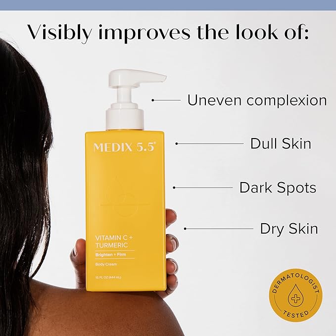 MEDIX 5.5 Vitamin C Cream Face Lotion & Body Lotion Moisturizer | Anti Aging Skin Care Firming & Brightening Cream Diminishes The Look Of Uneven Skin Tone, Age Spots, & Sun Damaged Dry Skin, 15 Fl Oz-FemmiqueWomen