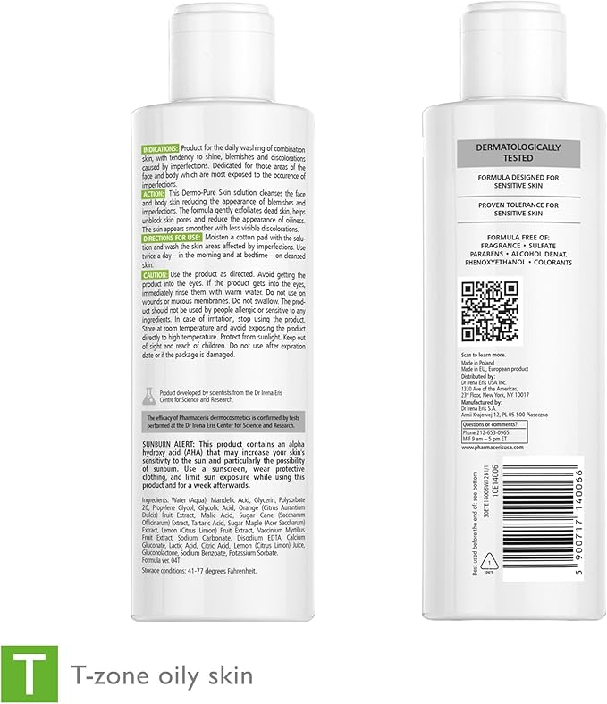 Face & Body Breakout Solution - 3% Mandelic Acid Helps Clarify Blemish & Acne Prone Skin, Face, Back & Chest Pimples Exfoliating & Clearing Treatment, SEBO-ALMOND-CLARIS, 6.42 fl oz-FemmiqueWomen