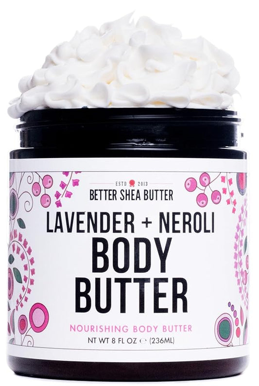Body Butter for Women LAVENDER NEROLI | Whipped Body Moisturizer with Raw Shea Butter for Dry Skin, Paraben Free, Non-Greasy, No Synthetic Fragrances | 8 oz-FemmiqueWomen