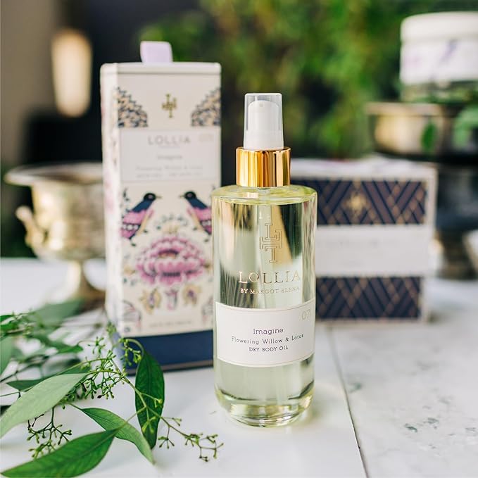 LOLLIA Imagine Dry Body Oil, 6.8 Fl. Oz. – Flowering Willow & Lotus – Women’s, Scented, Moisturizing, Dry Body Oil for Women, For All Skin Types-FemmiqueWomen