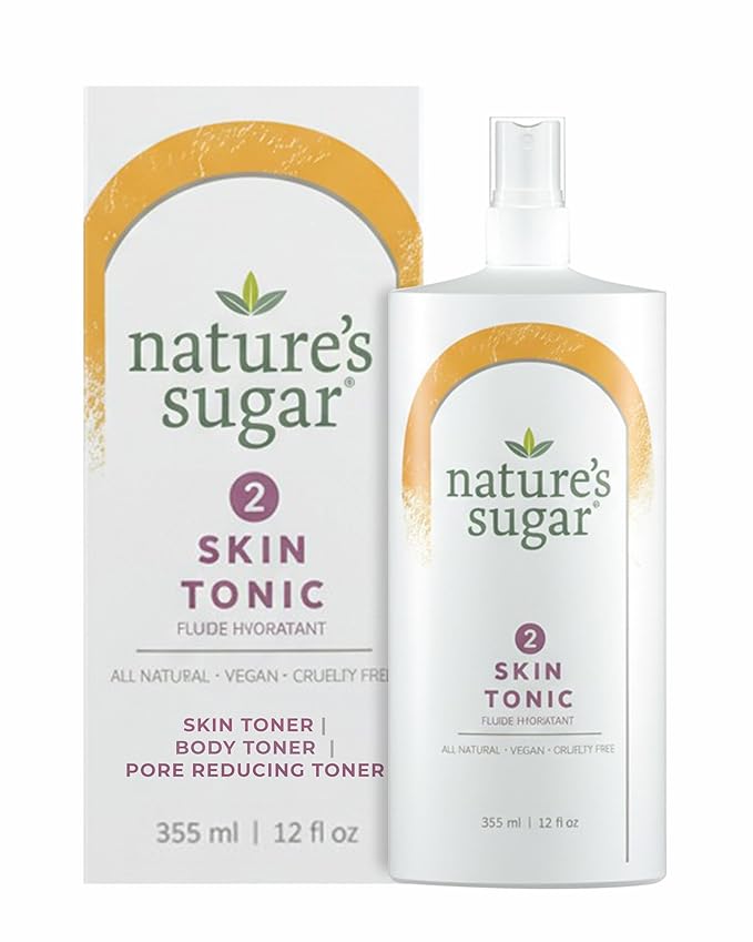 Nature’s Sugar Skin Tonic – Hydrating Toner Spray for Face and Body – Pre and Post Sugaring Skincare for Women and Men – Soothing Sensitive Skin, Balancing, Moisturizing, Pore Care – 355mL
