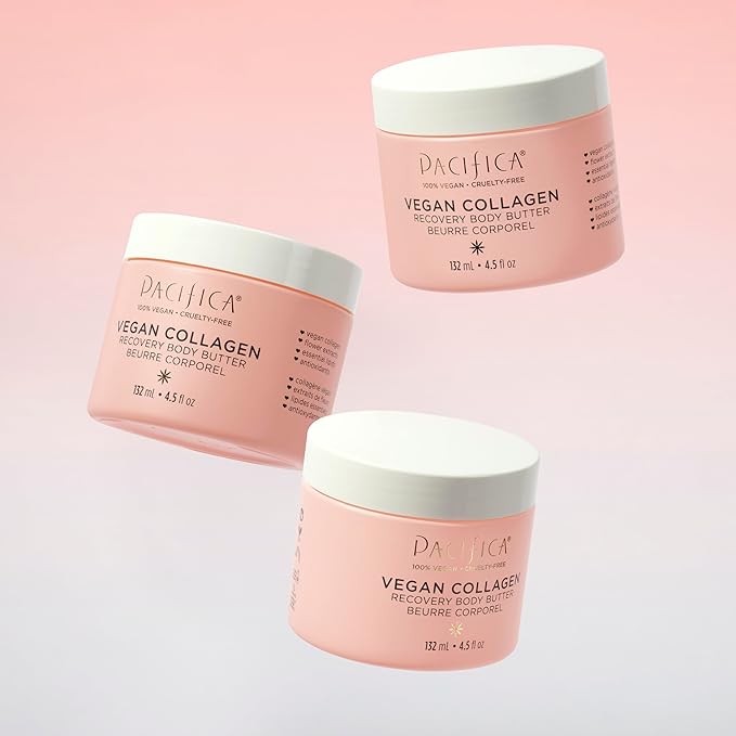 Pacifica Beauty | Vegan Collagen Body Butter | Hydrating, Nourishing, Moisturizer | Long-Lasting Hydration | Cream Lotion for Dry Skin | Light Floral Scent | Paraben Free | Vegan + Cruelty Free-FemmiqueWomen