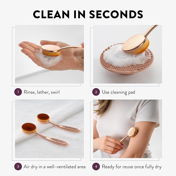 Premium Sunscreen Brush Set – Kids & Baby Sunblock Applicator with Metal Handles, Travel Bag, 2 Brushes, 2 Caps, & Cleaning Mat – Rose Gold – Mess-Free Sun Care (2 Pack) (Rose Gold)-FemmiqueWomen