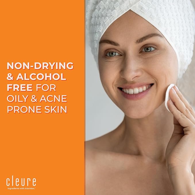 Cleure Alcohol Free Toner for Sensitive Skin - Balancing pH Toner for Face - Paraben, Salicylate, & Fragrance Free (8 oz, Pack of 1)-FemmiqueWomen