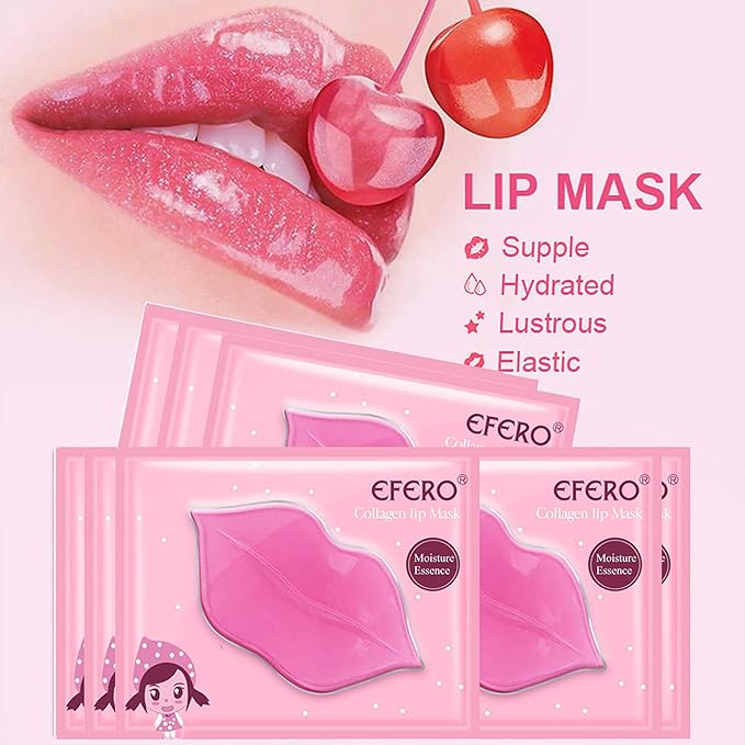 20 Pack Collagen Crystal Lip Masks, Gold Under Eye Masks Set Natural Moisturizing Gel Anti-Aging Anti Chapped Hydrating Reducing Puffiness Dark Circles and Wrinkles Lip Eye Pads for Women Men-FemmiqueWomen