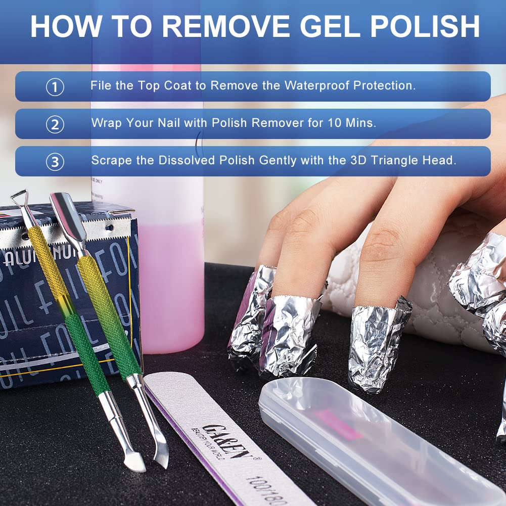 2PCS Metal Yellow-Green Gradient Cuticle Pusher and Cutter Remover Salon Quality Stainless Steel Gel Nail Polish Peeler Scraper Durable Manicure and Pedicure Cleaner Tool For Fingernail and Toenail-FemmiqueWomen