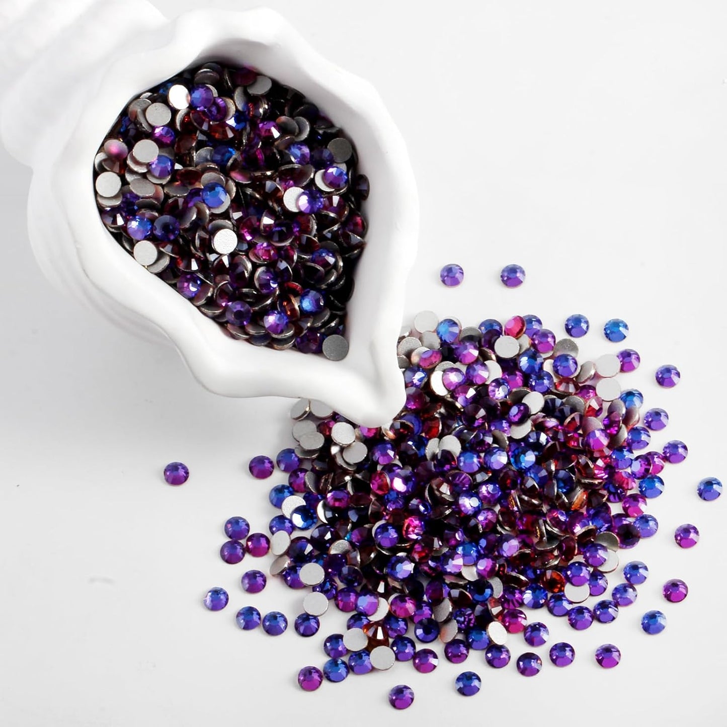 3000 PCS SS8 Flatback Rhinestones,12-Facet Diamond-Cut Glass Gems for Nail Art,Clothing,DIY Crafts,Glue-On Decoration Stones with Silver Backing,Purple Velvet-FemmiqueWomen