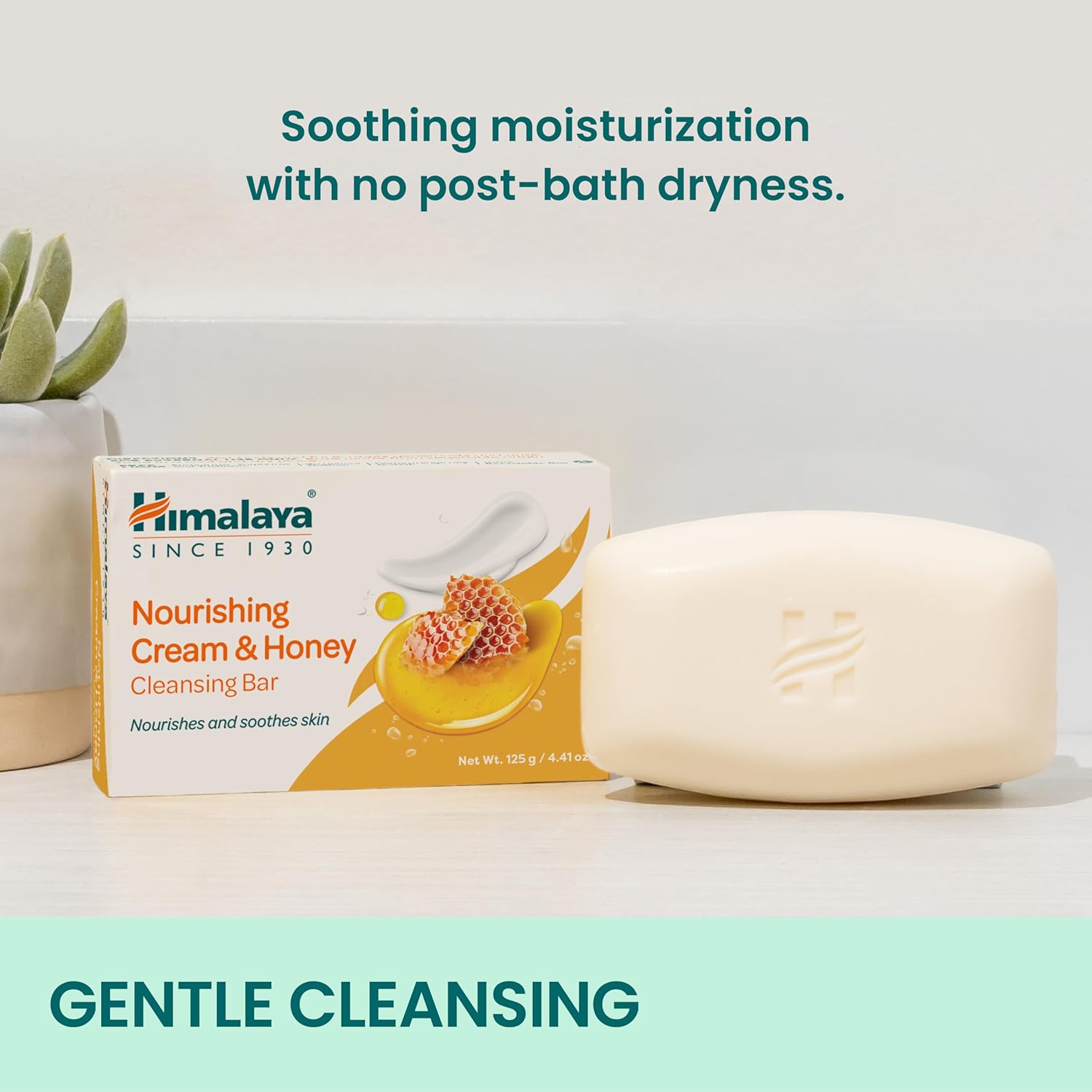 Himalaya Nourishing Cream & Honey Cleansing Bar, Face and Body Soap for Soft Skin, 4.41 oz, 6 Pack-FemmiqueWomen