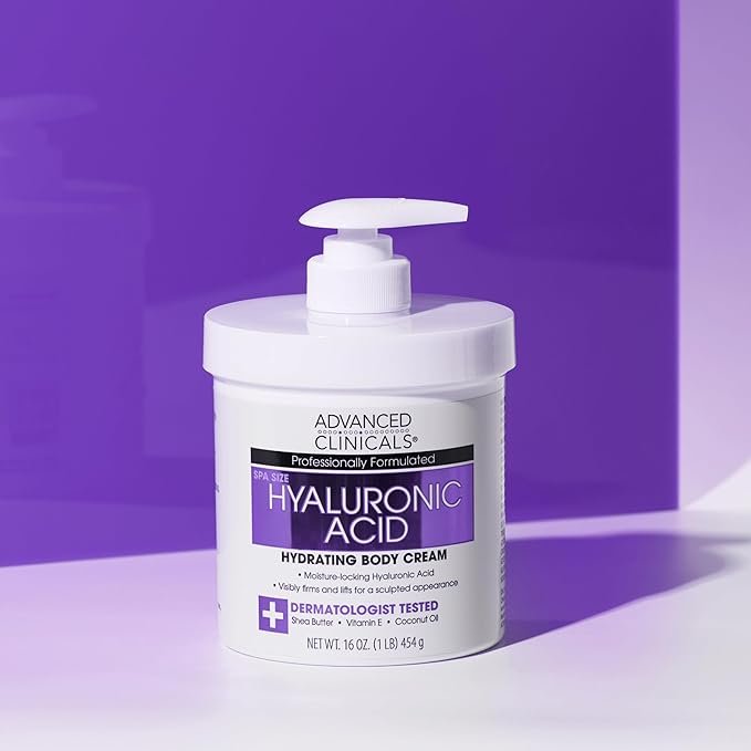 Advanced Clinicals Hyaluronic Acid Body Lotion & Face Moisturizer W/Vitamin E | Hydrating Firming Lotion Minimizes Look Of Wrinkles, Stretch Marks, & Crepey & Dry Skin | Skin Care Products, 16 Oz-FemmiqueWomen