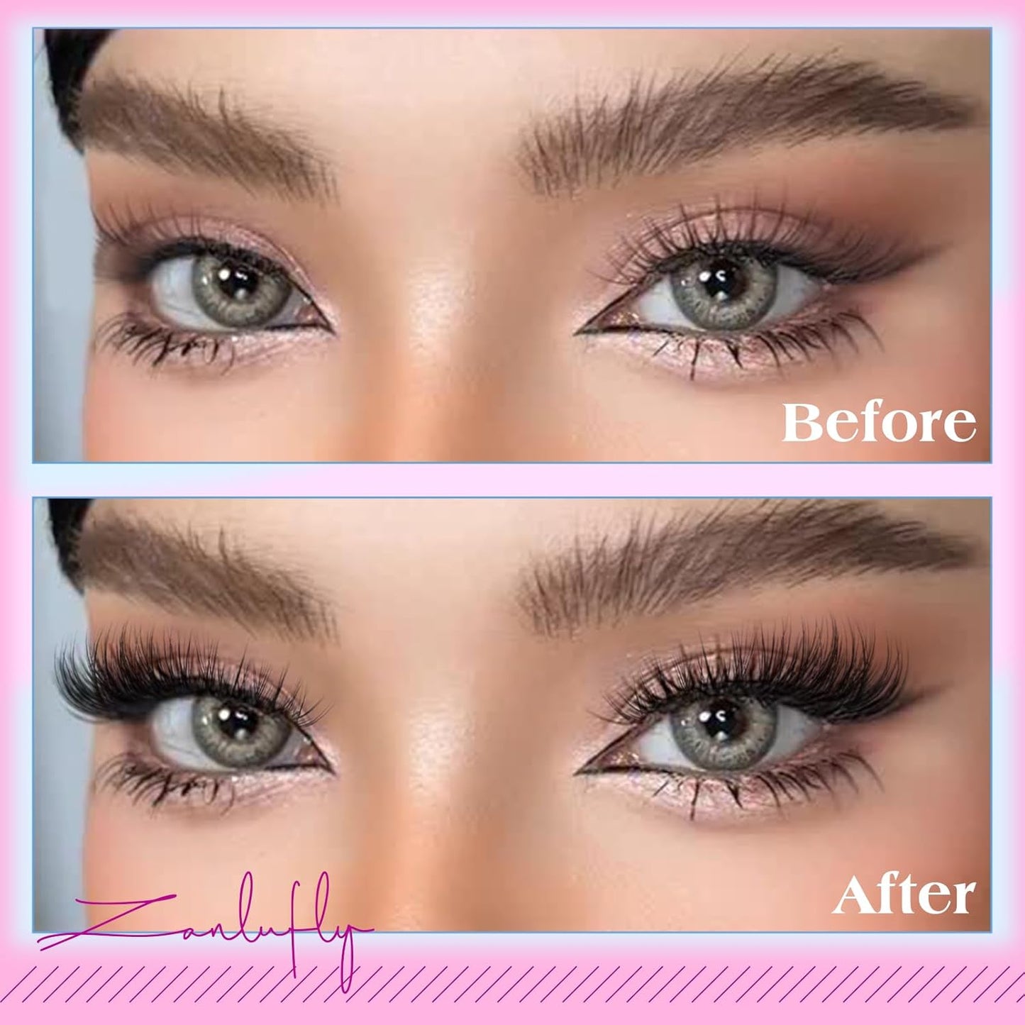 zanlufly Self Adhesive Lash Clusters No Glue Eyelashes C Curly Reusable Pre-glued Lashes No Damage Self Adhesive Eyelash Clusters Press on Eyelashes(8-14mm,120Pcs)-FemmiqueWomen