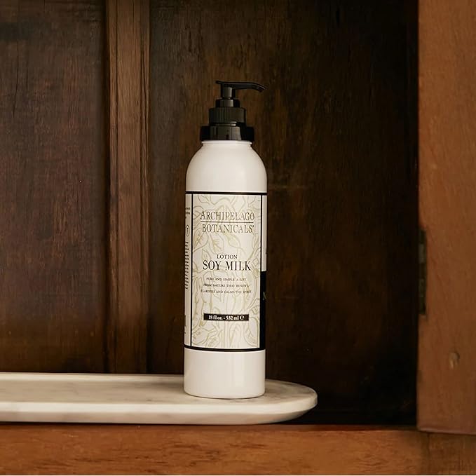 Archipelago Botanicals Soy Milk Lotion for Rehydration and Regeneration, Soy Body Lotion and Moisturizer for Dry or Sensitive Skin, Paraben-Free, Phthalate-Free, 18 oz-FemmiqueWomen