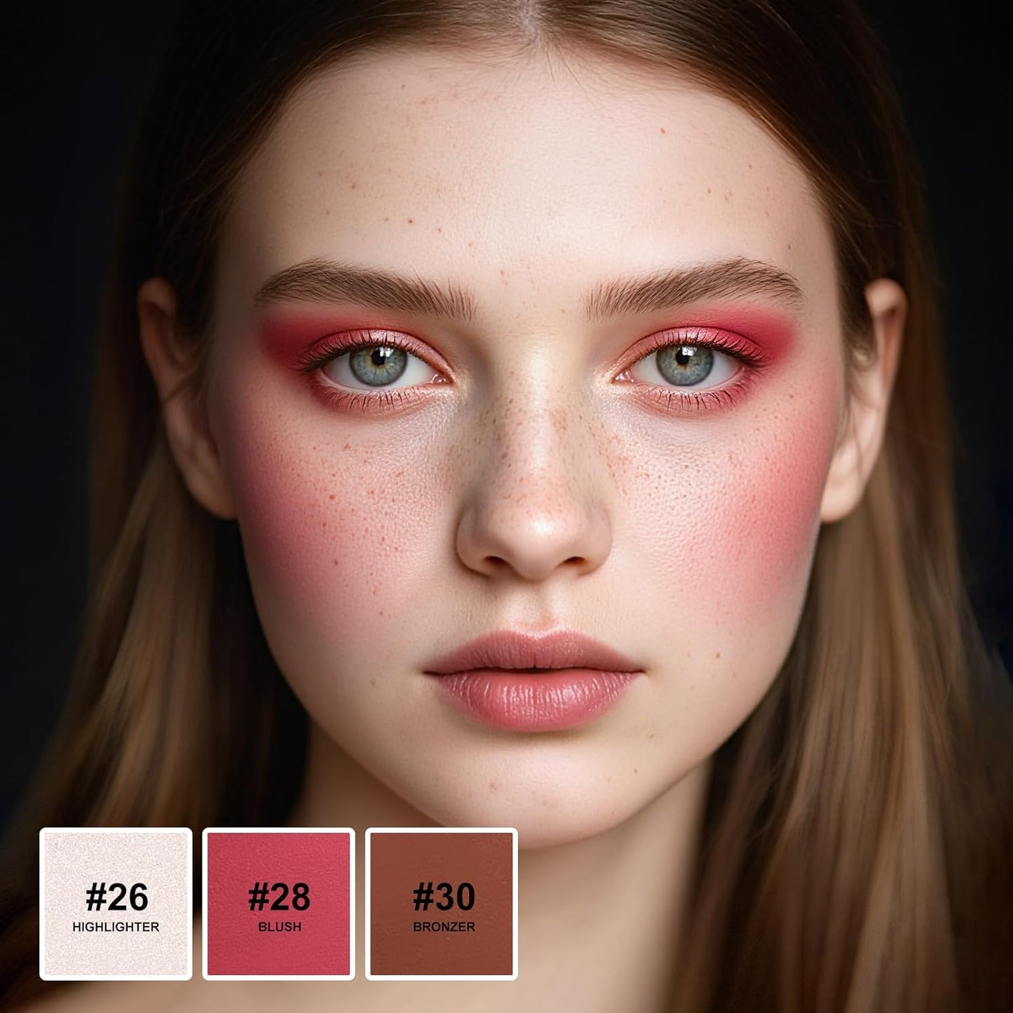 3Pcs Contour Stick Makeup Set, Shades with Highlighter Blush Bronzer Stick Kit for Sculpt the Cheeks and All Skin Type, Longwear Smooth Non-greasy Formula for All Skin Types, Mature-FemmiqueWomen