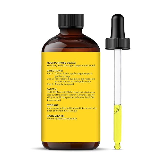 Majestic Pure Vitamin E Oil - 100% Pure & Natural, 70,000 IU | Premium Grade, Cold-Pressed and Tocopherol to Repair Dry, Damaged Skin| Moisturizing Skin, Hair and Scalp 4 Fl Oz-FemmiqueWomen