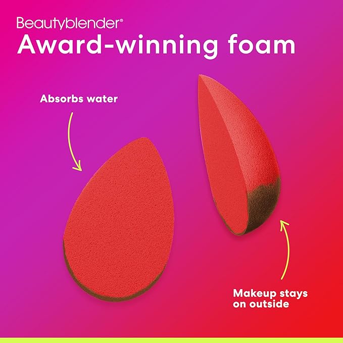 Beautyblender® | Ruby Beauty Blender Makeup Sponge, Super-Soft Foam Easily Blends Foundations, Powders & Creams, Made in USA, Reusable, Washable, Streak Free Application, Vegan, Cruelty Free-FemmiqueWomen
