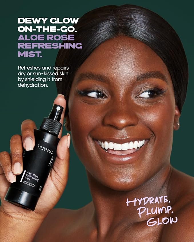 Buttah Skin by Dorion Renaud Aloe Rose Refreshing Mist 4oz - Hydrating Rose Water Face Spray - Refreshing Aloe Facial Mist - Naturally Based Skin Care for Men & Women - Black-Owned Skincare-FemmiqueWomen