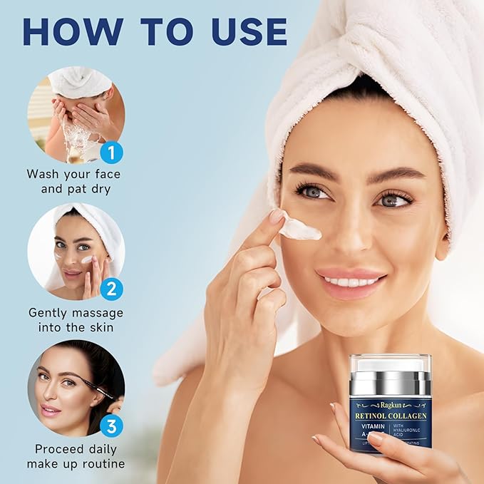 Retinol Cream for Face, Collagen Neck Creams for Tightening and Firming, Anti Aging Day & Night Facial Moisturizer for Women & Men, Instant Face Lift Wrinkle Cream 2-Pack-FemmiqueWomen