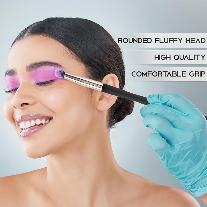 Profusion Cosmetics Small Pointed Precision Synthetic Eyeshadow Brush Pigments and Glitter Eye Concealer Tapered Bristles for Blended Crease and Eyeliner Smudger Quality Brush-FemmiqueWomen