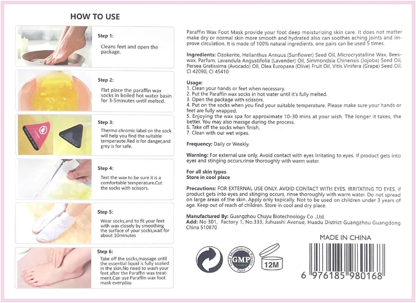 10-Minute Paraffin Hand & Foot Treatments, Self Contained Paraffin Wax Gloves and Booties Set for Intensive Hydration at Home (Rose)-FemmiqueWomen